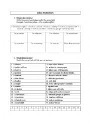 English Worksheet: Jobs and present simple