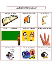 English Worksheet: CLASSROOM LANGUAGE