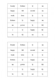 Suffixes puzzel 