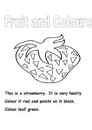 English Worksheet: Frut and Colours