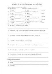 English Worksheet: Relative Clauses