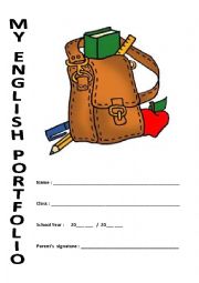 English Worksheet: My Portfolio Cover Page