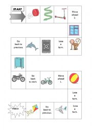 English Worksheet: Game - Animals, Toys and Means of transport
