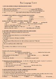 English Worksheet: Bac Language Test 2