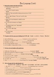 English Worksheet: Bac Language Test 3 