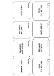 English Worksheet: Say Seven - VOCABULARY REVISION GAME