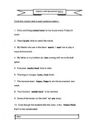 English Worksheet: Verbs