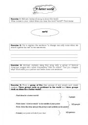 English Worksheet: We are the world