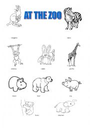 English Worksheet: at the zoo