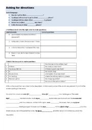 English Worksheet: Asking for directions