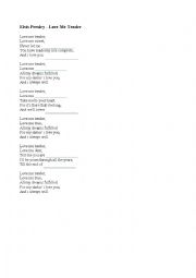 English Worksheet: Elvis Presley - Love me Tender Listening