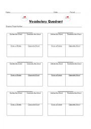 Vocabulary Quadrant 