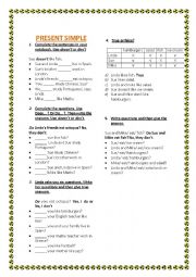 English Worksheet: PRESENT SIMPLE