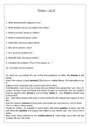 English Worksheet: Beginner / Advanced listening - Twitter video