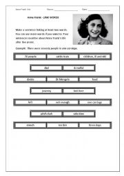 English Worksheet: Anne Frank - Link word