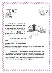 English Worksheet: End of term test 2. part 1 (Reading comprehension)