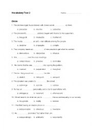 English Worksheet: C2 Vocabulary Test 