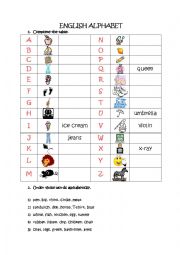 English Alphabet - vocabulary from English Adventure Starter B