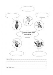 English Worksheet: Worksheet on JOBS and WORK PLACES