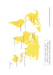 English Worksheet: English speaking countries