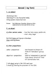 English Worksheet: Gerund