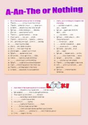 English Worksheet: a,an,the