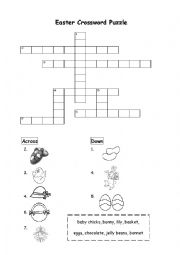 English Worksheet: Easter Crossword Puzzle