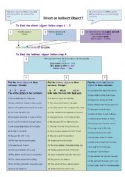 English Worksheet: Direct or Indirect Object?  Grammar guide and exercises