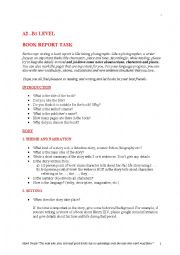 English Worksheet: book report 