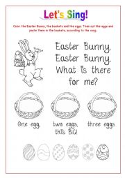English Worksheet: Easter Bunny Song