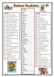 English Worksheet: Business Vocabulary Crossword Puzzle #1 (with key)