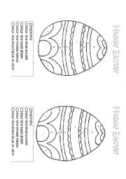 English Worksheet: Easter Egg Colouring