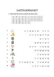 English Worksheet: Easter Worksheet (addition to Easter Memory Game printable)