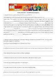 English Worksheet: The Big Bang Theory - 5x17 - The Rothman Disintegration