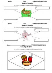 Types of questions practicing. Healthy life.