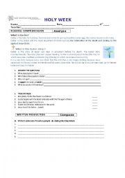 English Worksheet: holy week