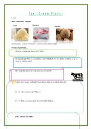 English Worksheet: ice cream flavors