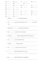 English Worksheet: past tense negative 