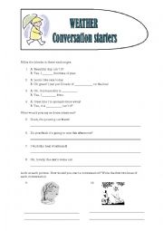 English Worksheet: Weather conversation starters