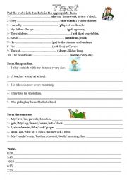 English Worksheet: Present Simple Test