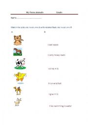 English Worksheet: Farm Animals