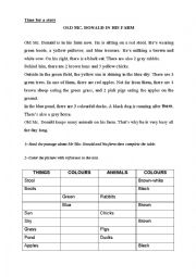 English Worksheet: Time for a story: on the farm
