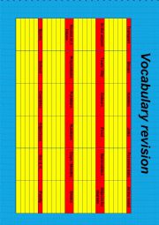 Vocabulary revision chart