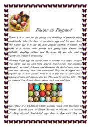 English Worksheet: Easter in England