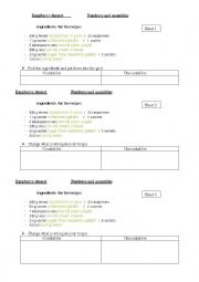 English Worksheet: Recipe groupwork