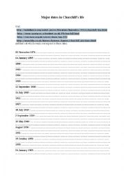 English Worksheet: Major dates in Churchills life