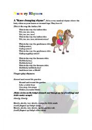 English Worksheet: Nursery Rhymes