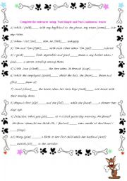 English Worksheet: When and While in Past Tenses