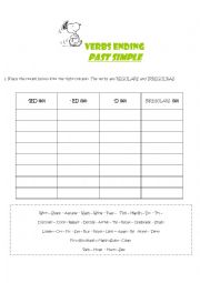 English Worksheet: Verbs Ending Past Simple