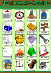 English Worksheet: Camping Pictionary